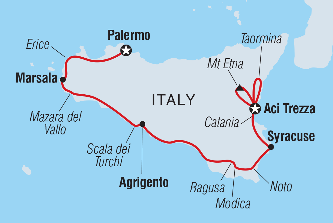 Map of Premium Sicily including Italy