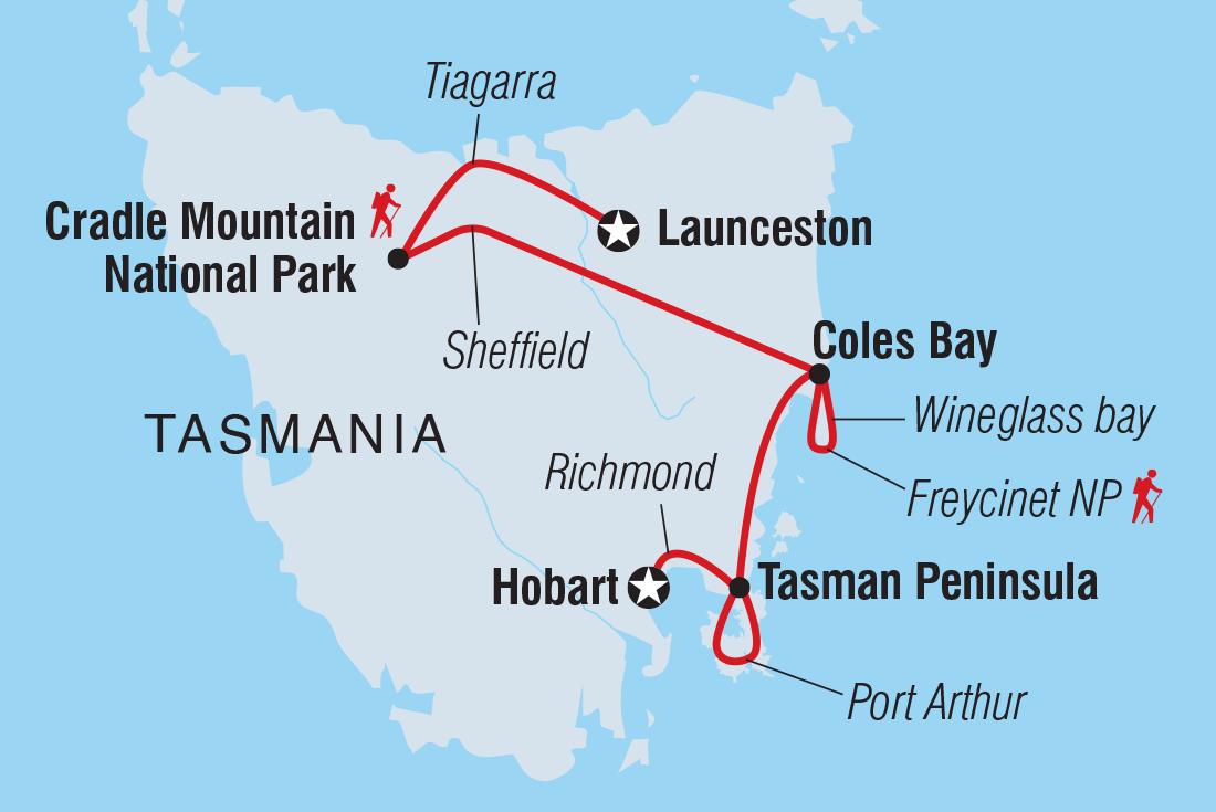 Map of Best Of Tasmania including Australia