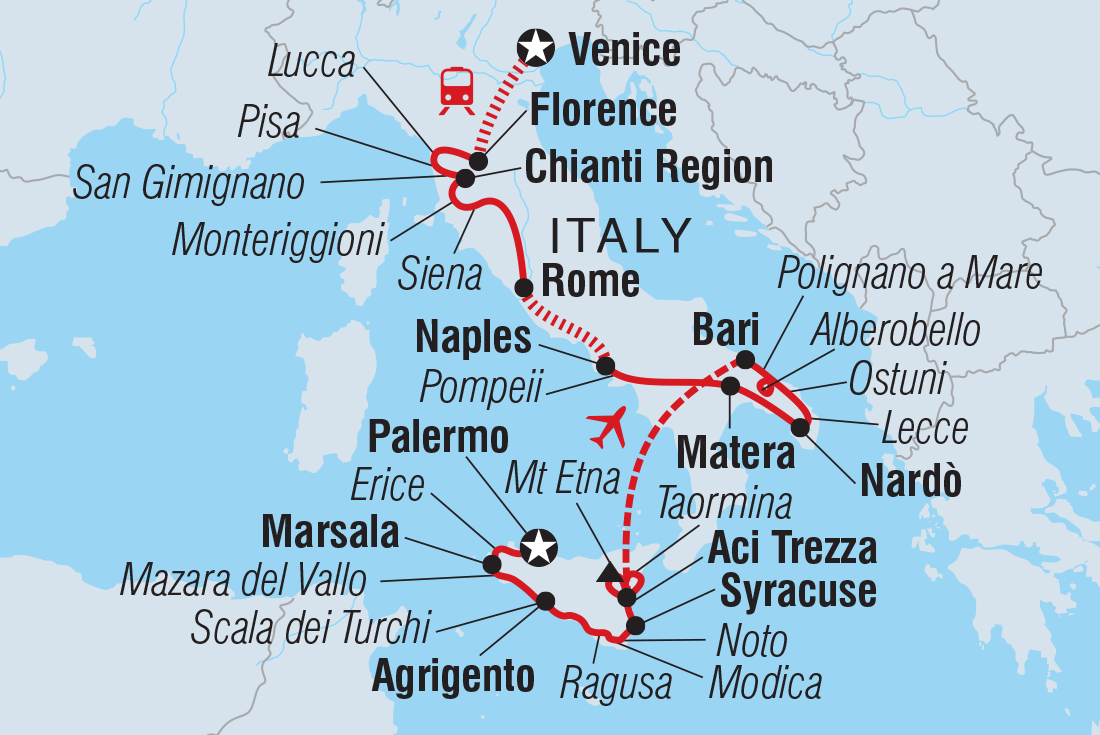 Map of Premium Sicily And Italy In Depth including Italy