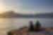 Relaxing in the sunset on the shores of Lake Garda