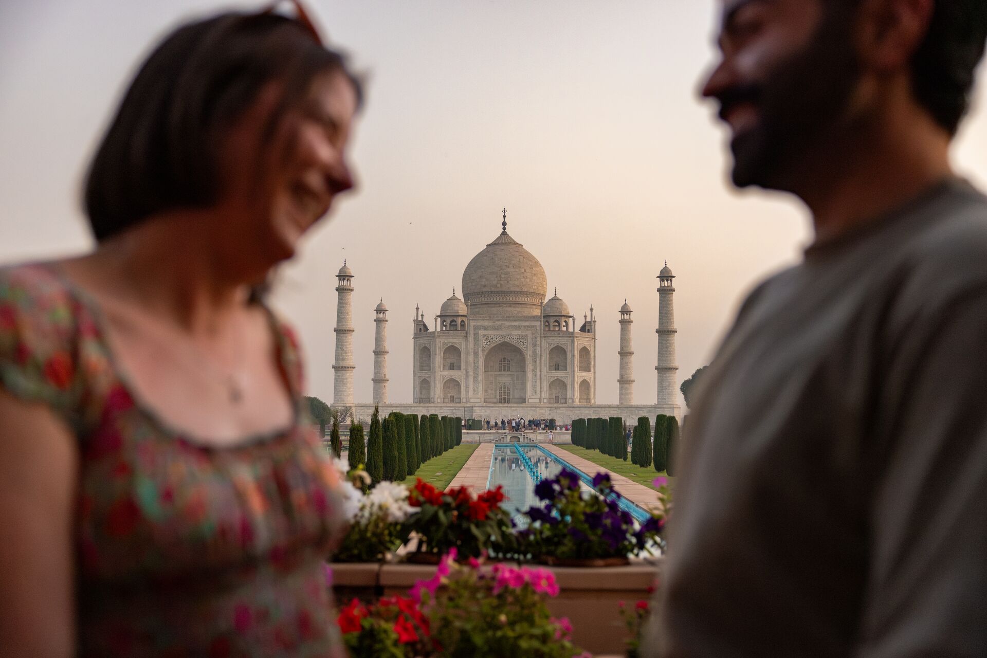 Take in the Taj Mahal at sunrise