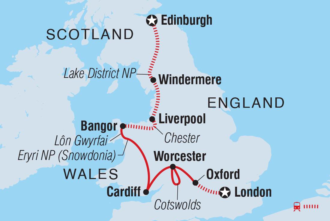 Map of Best Of Britain including United Kingdom