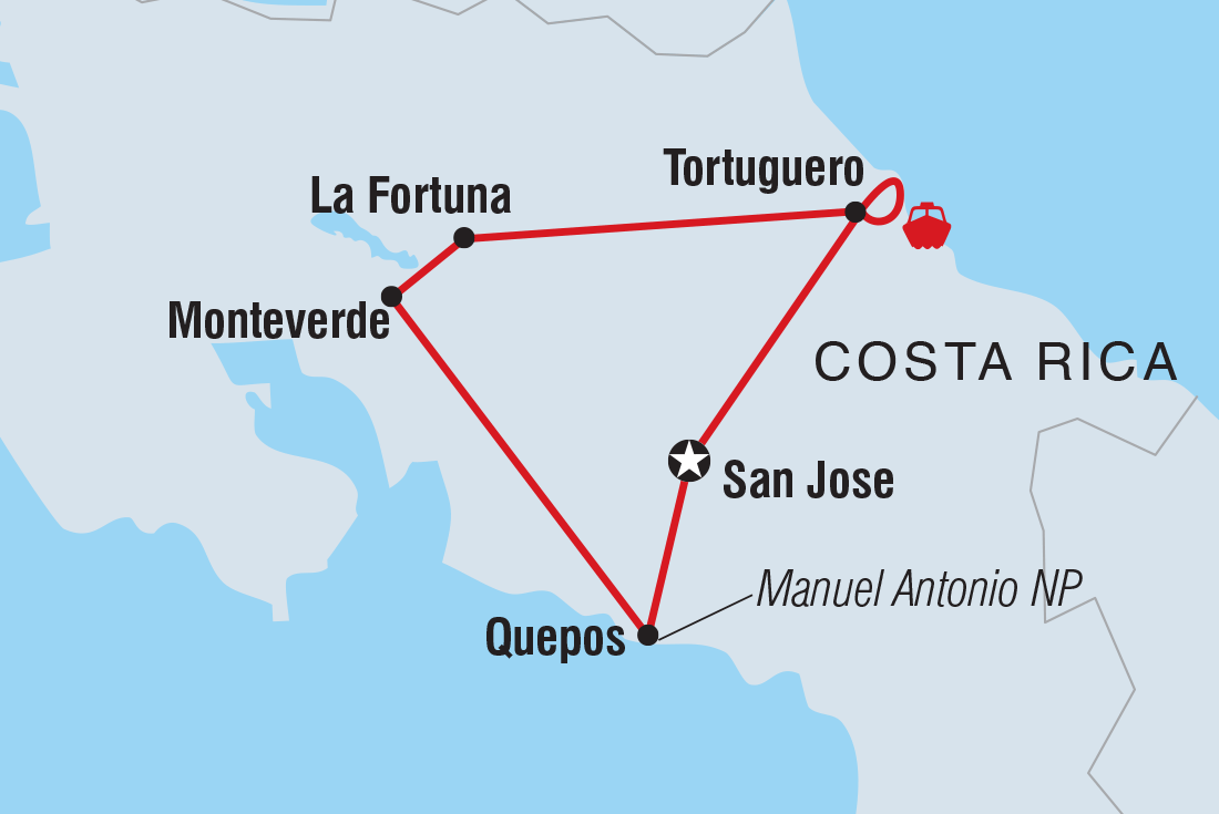 Map of Simply Costa Rica including Costa Rica