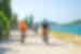 Travellers cycling the coast of Croatia's islands
