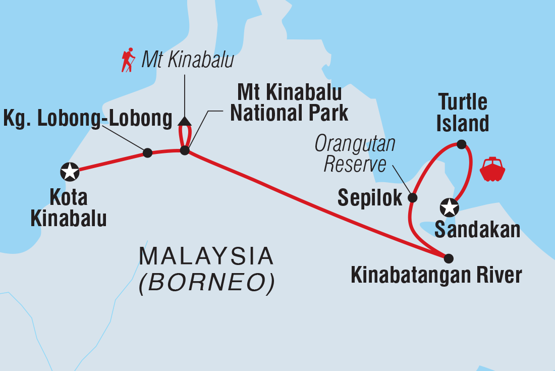 Map of Sabah Adventure including Malaysia