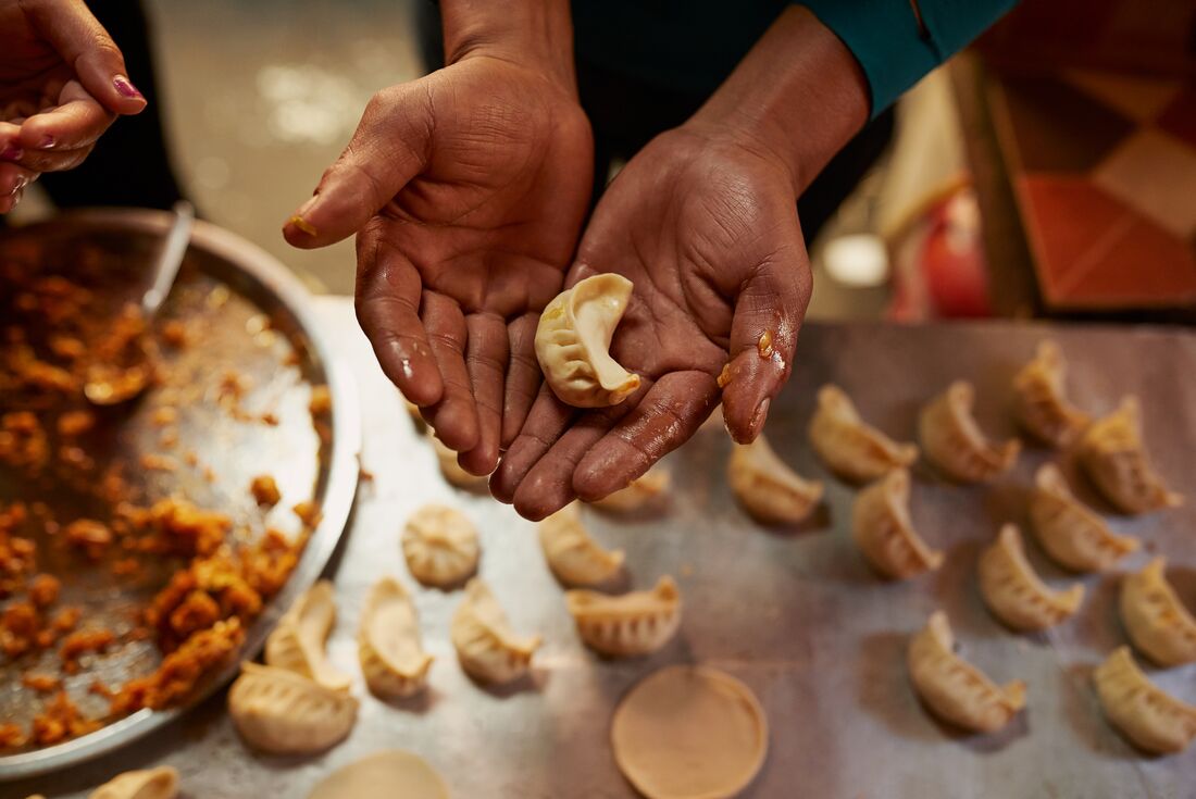 Handmade momo, Nepalese dumplings 