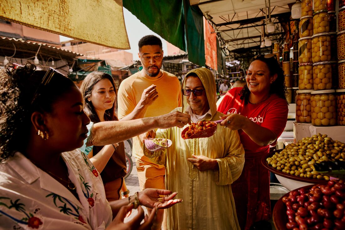 Try some fresh olives at the market