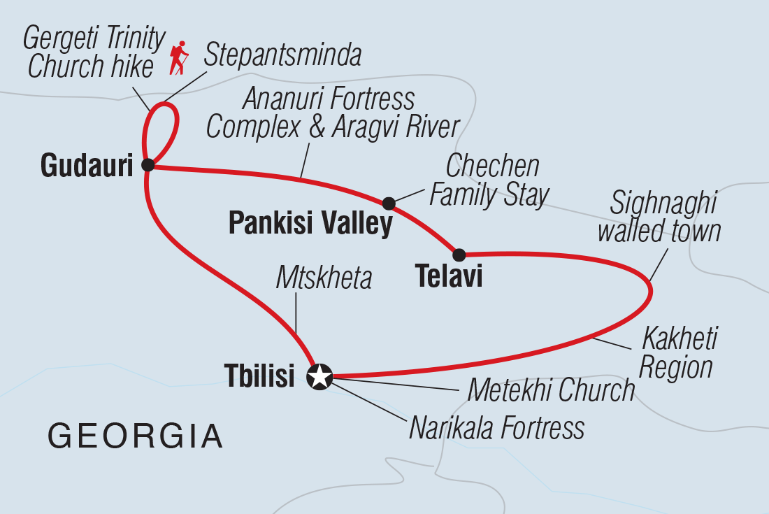 Map of Georgia Real Food Adventure including Georgia