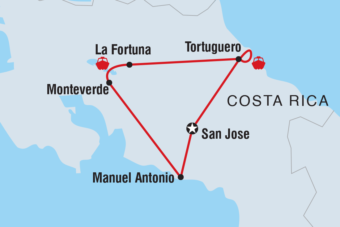 Map of Best Of Costa Rica including Costa Rica