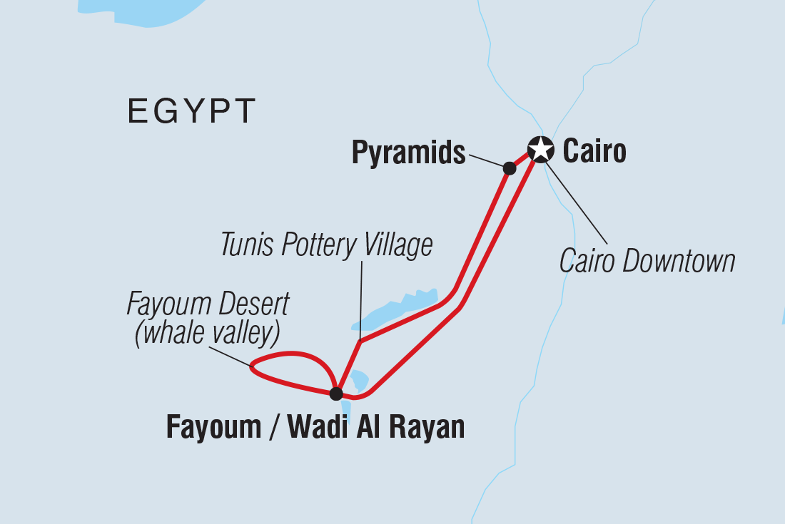 Map of Egypt Short Break: Cairo To Fayoum including Egypt