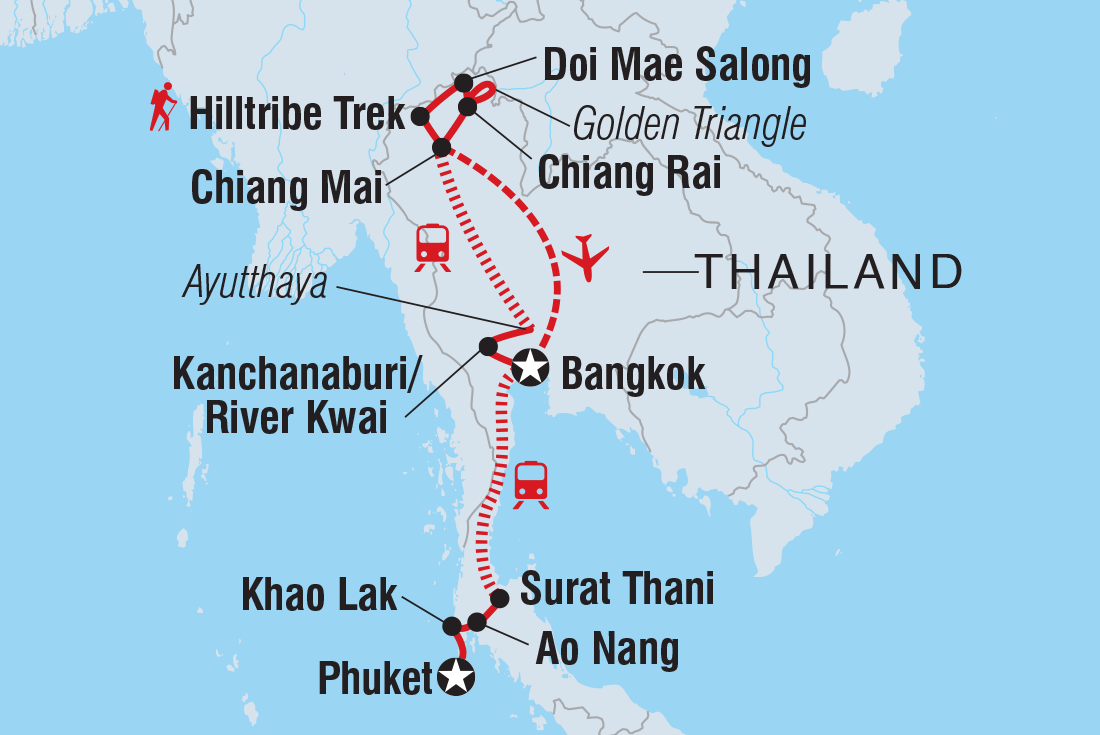 Map of Thailand Adventure including Thailand