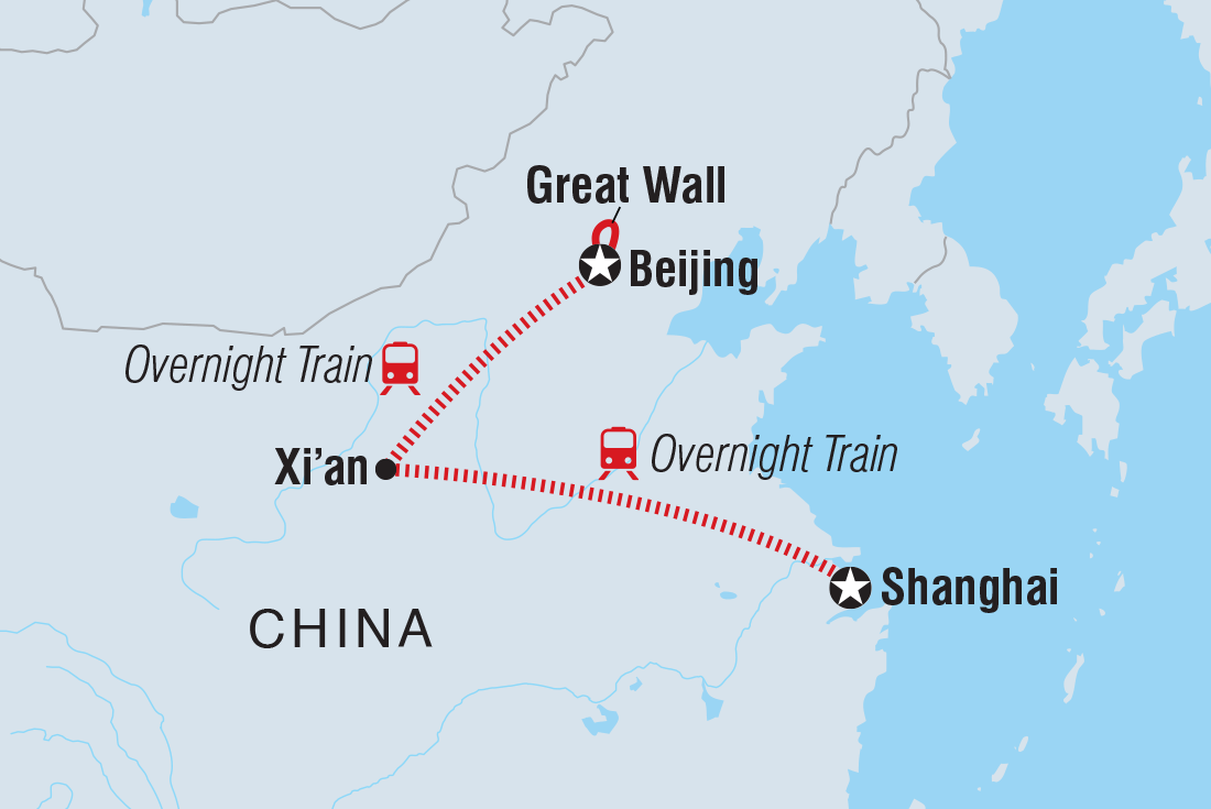 Map of North China Getaway including China