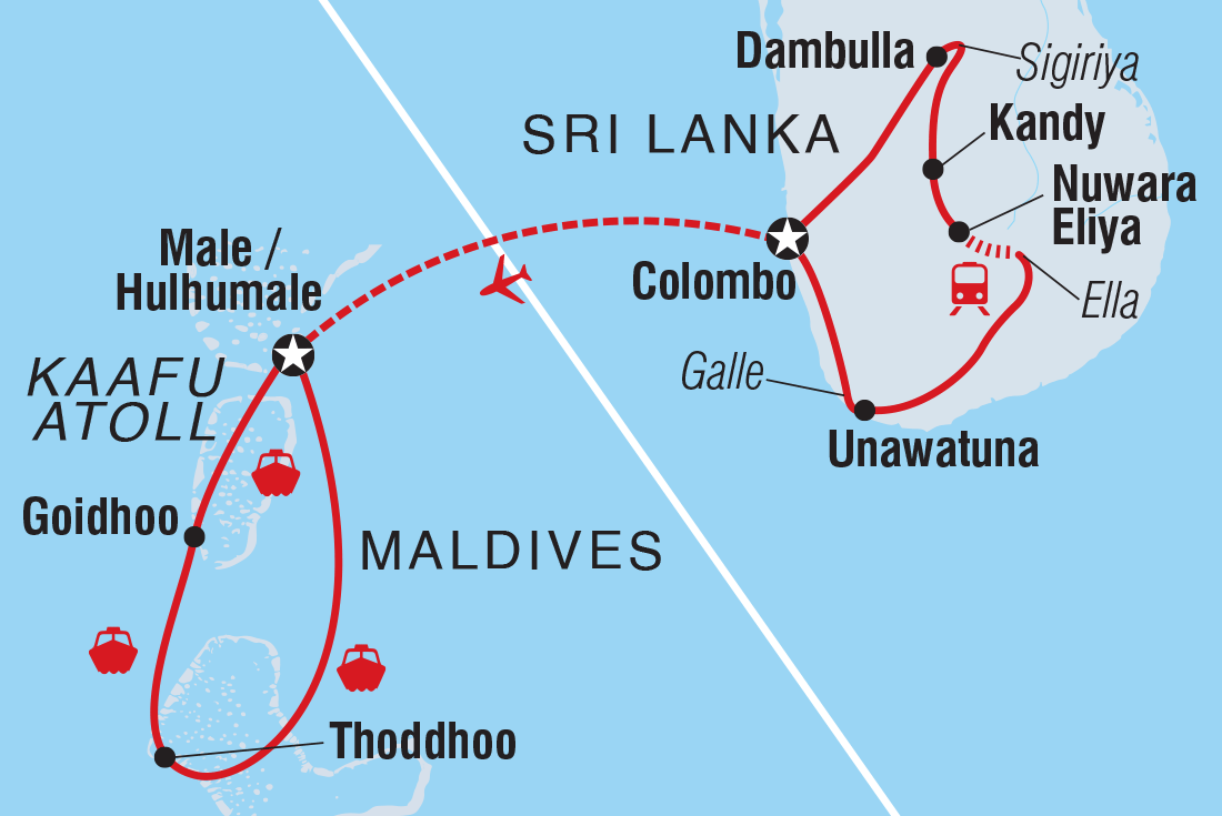 Map of Sri Lanka & Maldives: Beyond The Beaches including Maldives and Sri Lanka