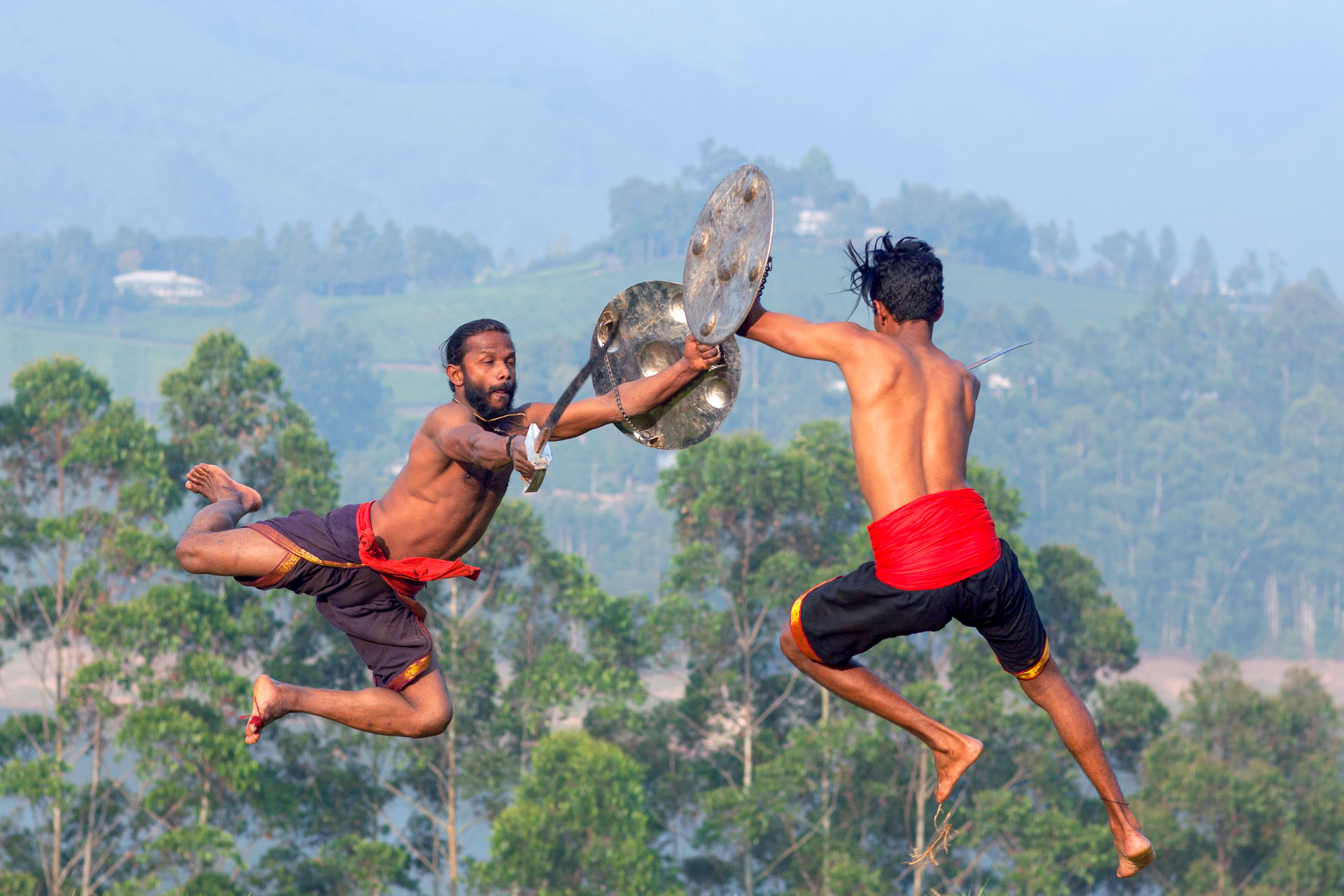 Take in a Kalaripayattu demonstration in Periyar